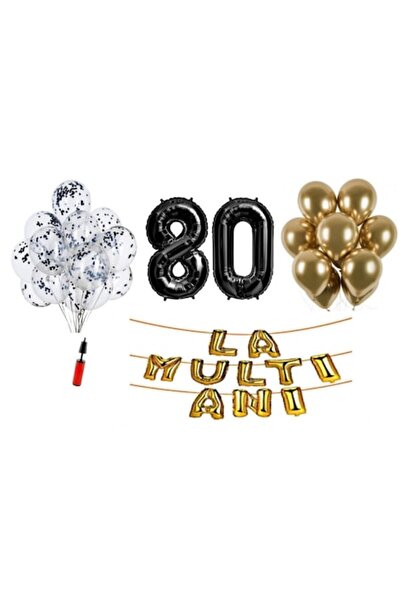 Domi Party & Gifts Set 33 baloane, Domi Party & Gifts, La mulți ani 80 de ani...