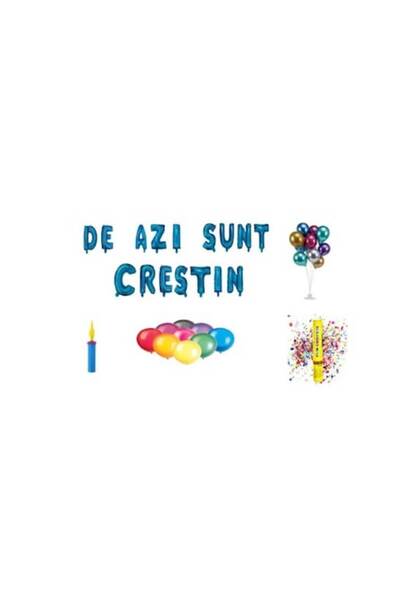 OEM Set baloane pentru botez băiat, albastre, 110 buc