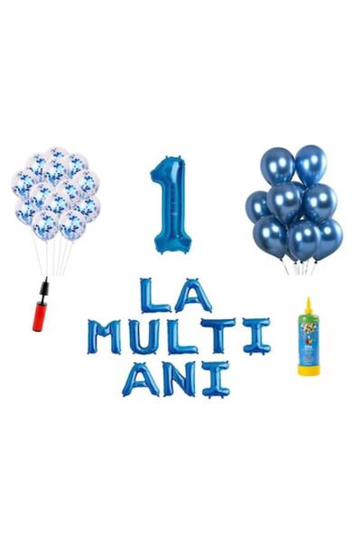 Domi Party & Gifts Set 33 baloane, La mulți ani aniversare 1 an, număr folie ...