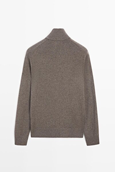 Massimo Dutti Fermuarlı yün karışımlı hırka