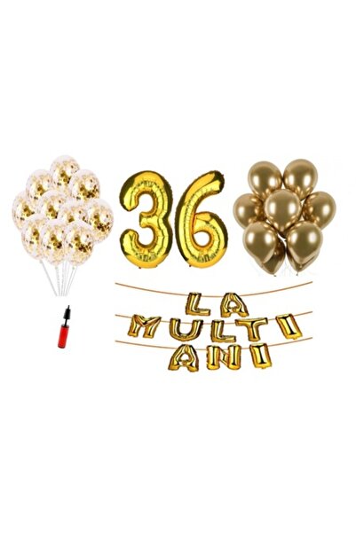 OEM Set baloane, 33 piese, La mulți ani aniversare 36 de ani, numere folie 10...