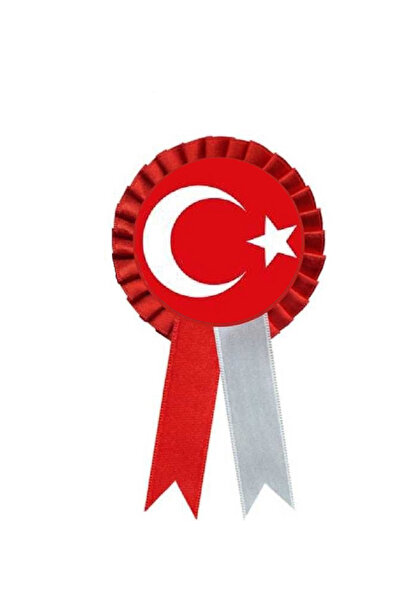 Limmy Türk Bayrağı Yaka Rozeti Kurdelalı Kokart- 1 Adet