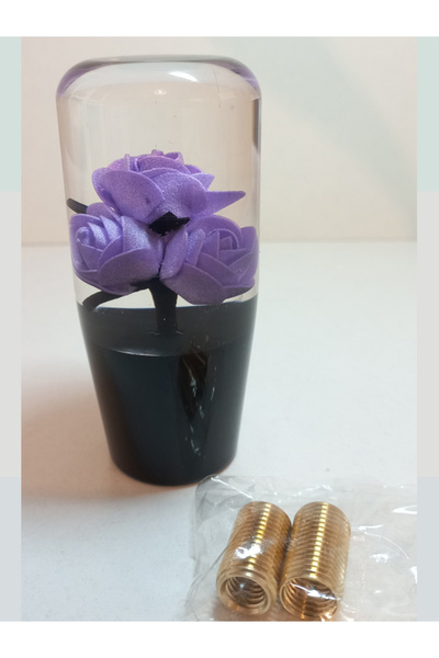 AUTO LUXURY Tofaş Dolmuş Minivan Pickup Truck Gear Knob Transparent with Purple Roses 1 Piece