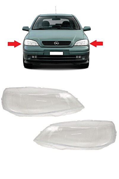 CMEPARTS Opel Astra G 1998-2004 Uyumlu Sağ + Sol Far Camı Takım 2 Adet 1216156 1216157