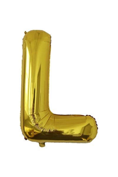 Danex Metallic Foil Balloon Letter L, 80 cm, Gold, Helium/Air, Straw Included