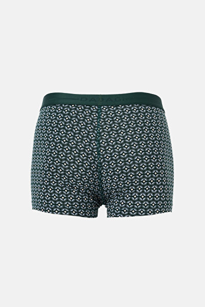 Dagi Light Blue-Dark Green 3-Piece Patterned Cotton Boxer