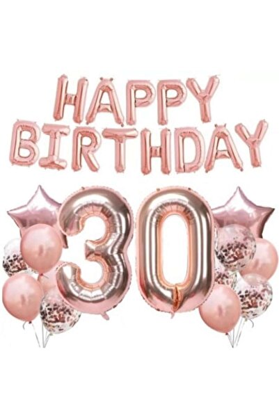 Shop Carnaval Set aniversar La mulți ani, 30 de ani, auriu roz