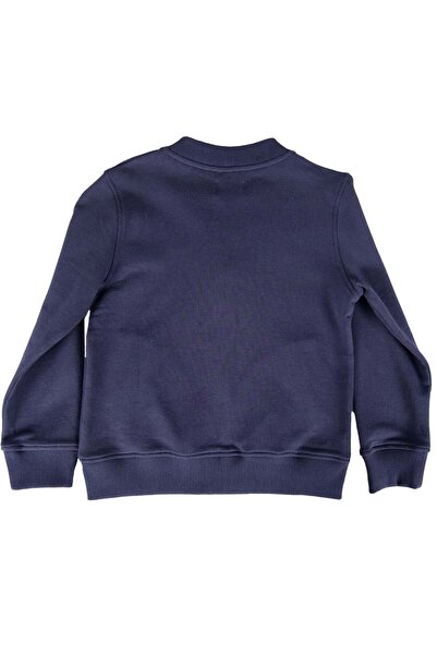 Ozmoz By Mukadder Özden Organic Cotton Zippered Navy Blue Boys' Sweat Jacket