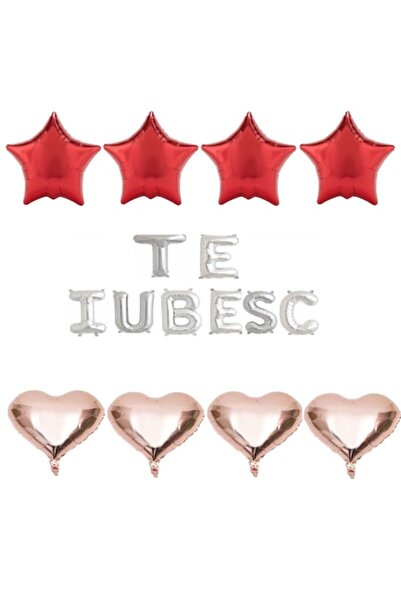 Domi Party & Gifts Set de 16 baloane folie argintii I LOVE YOU, Domi Party & ...