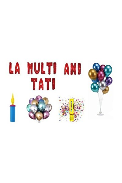 OEM Set baloane La mulți ani cu mesajul „Tata”, cadou pentru decor tort, 75 b...