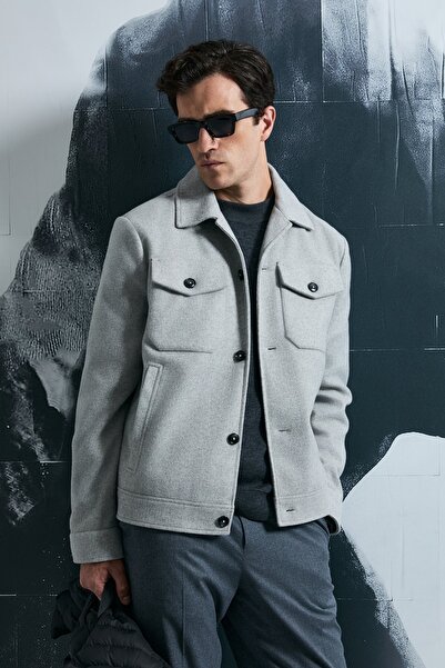 Lufian 112120262 Good Men's Knitted Jacket Gray