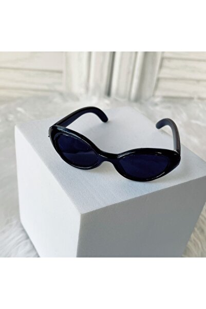 Choice نظارات شمسية صغيرة بيضاوية الشكل - سوداء اللون من No Doll لإكسسوارات L...