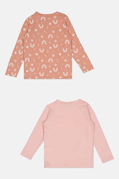 Sinsay Toddlers Girl 2 Pieces Allover Print Long Sleeve Top, Multicolor