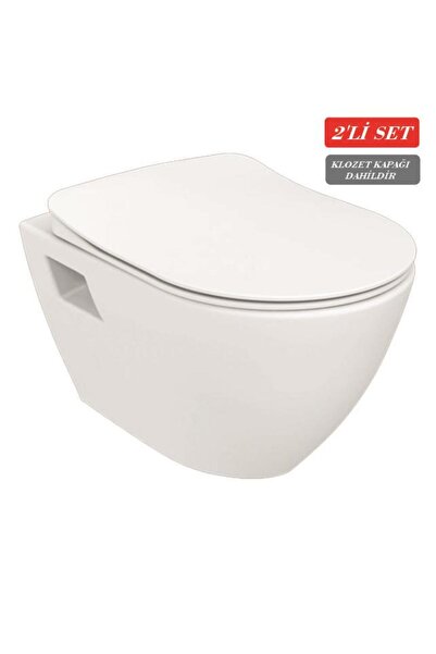 Creavit Terra Rim-Off Kanalsız Asma Klozet (TP329.00) + Duck TP Yavaş Kapanan...