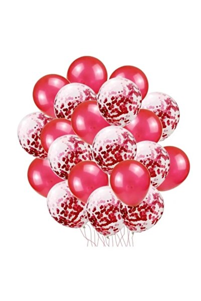 Shop Carnaval Set de 20 de baloane din latex pentru petrecere, roșii