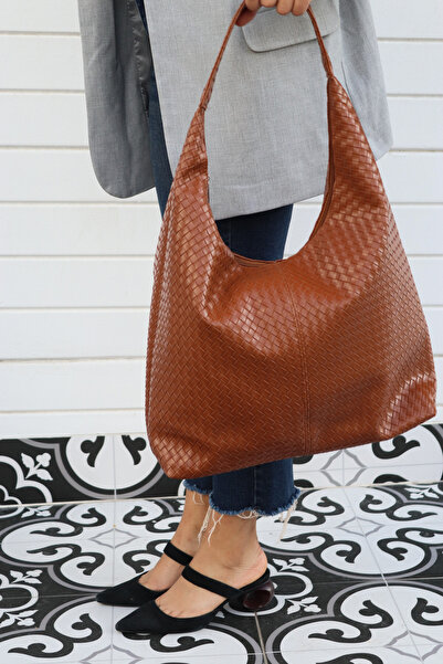 Valu Accessorize Hlin Kadın Büyük Boy Örgü Desenli Fermuarlı Shopper Omuz ve ...