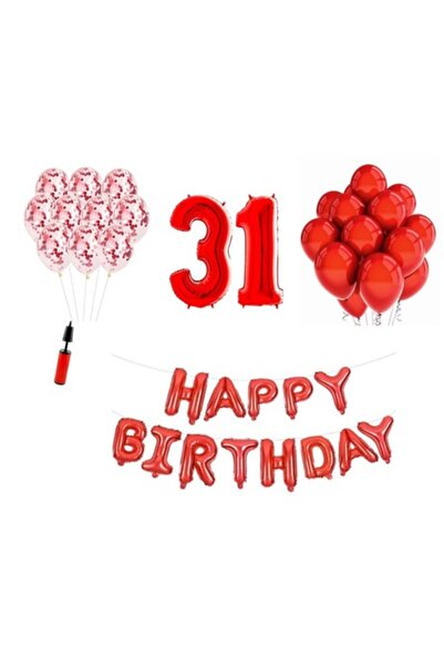 Domi Party & Gifts Set of 33 balloons, Domi Party & Gifts, Happy Birthday 31s...