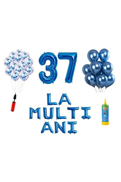 Domi Party & Gifts Set 34 baloane, La mulți ani de 37 de ani, numere folie 10...