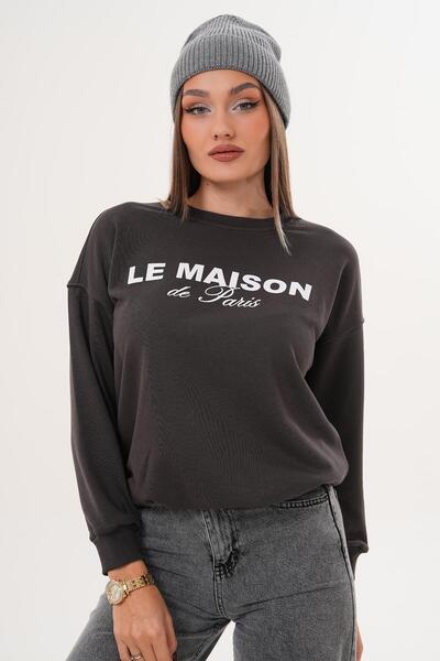 ŞİMAL Women's Printed Three Thread Sweatshirt 255321 -