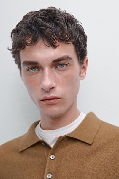 Massimo Dutti Yün karışımlı triko polo yaka kazak