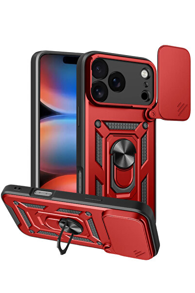 Nezih Case Apple iPhone 17 Pro Uyumlu Magnetik Standlı Kamera Korumalı Sürgül...