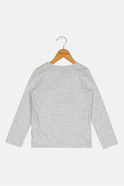 Sinsay Kids Girl Unicorn Embellished Long Sleeve Top, Light Grey