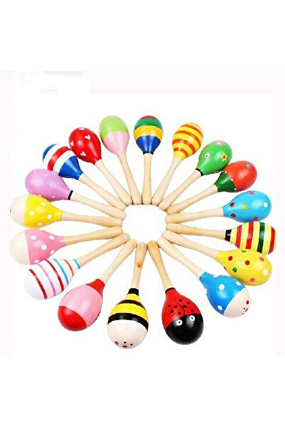 MoShuBe 2 قطعة خشخيشات خشبية صغيرة ملونة Maracas Beat ألعاب تعليمية للأطفال م...