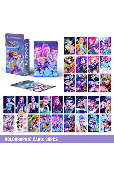 Choice 30pcs K-pop Demon Hunters Double-Sided Laser Card Students Fashion Collectible Anime Cartoon Animati