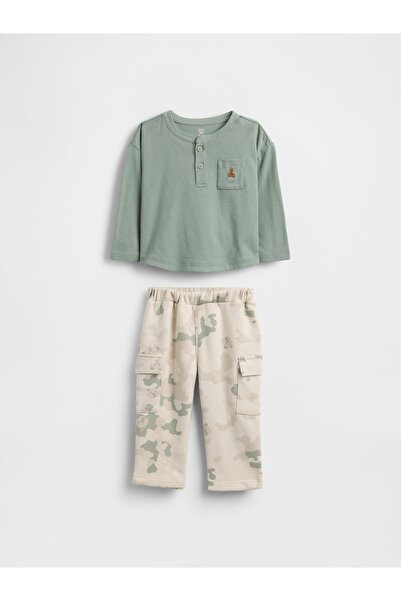 GAP Bebek Krem Pocket Henley Outfit Set