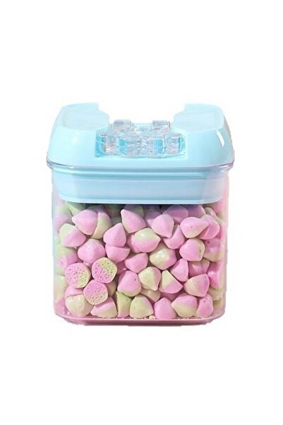 DAMUR Food Storage Box, 0.5L, Blue Lid, made of PP+PET, Airtight Closure, 10 ...