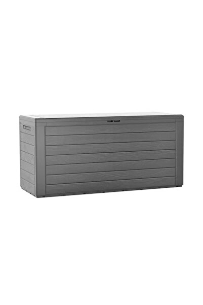 Prosperplast Storage box, wood imitation finish - “Woodebox”, anthracite gray, 280 liters, 116 x 43.8 x 55.5
