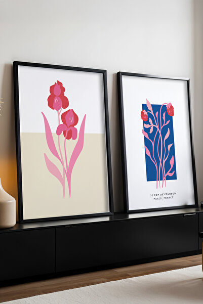 huhuli Set de pictură modernă cu ramă neagră din lemn huhu167