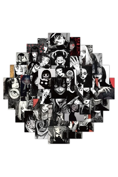 Choice Bandai 50PCS 10/30/50pcs Black White Horror Style Girl Cartoon Sticker...