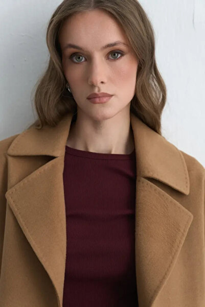 Gusto Belted Short Coat - Camel