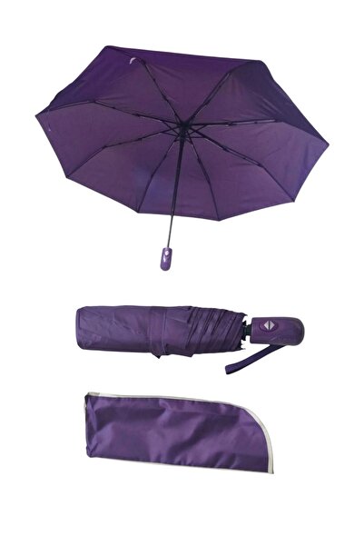 KY Yüksek Kalite Mor Tam Otomatik Dayanıklı Kaliteli 8 Telli Kılıflı Şemsiye