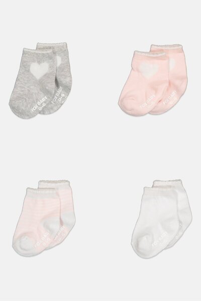 Fox Toddlers Girl 4 Pairs Printed Socks, Multicolor