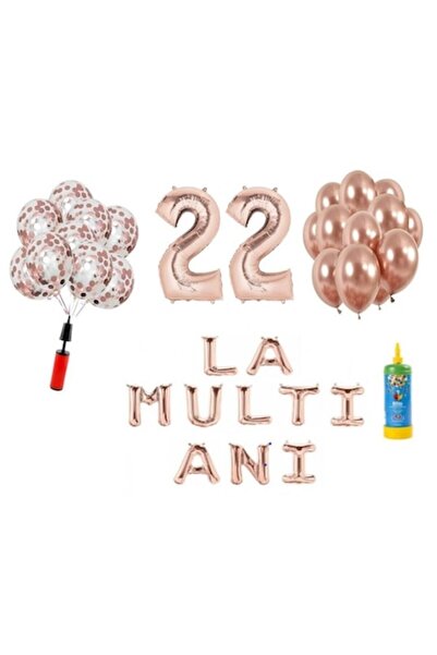 Domi Party & Gifts Set 34 baloane, La mulți ani de 22 de ani, numere folie 10...