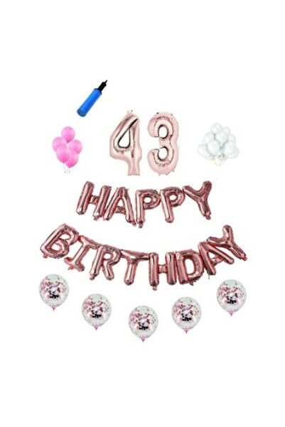 Domi Party & Gifts Set baloane Happy Birthday , 43 ani, rose gold