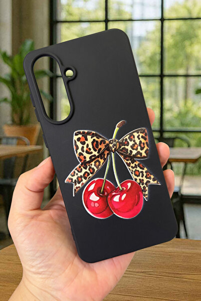Vip Case Samsung Galaxy A56 Uyumlu Kiraz Leopar Fiyonk Desenli Silikon Darbe ...