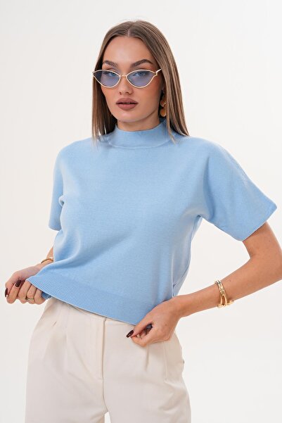 ŞİMAL Pulover tricotat cu mânecă scurtă pentru femei, tricotaj semi-pescar, 255174 -