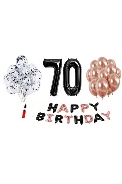 Domi Party & Gifts Set 36 baloane, Domi Party & Gifts, Happy Birthday negru/r...