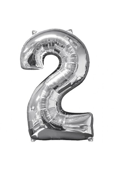 Shop Carnaval Balon din folie, Numărul 2, Culoare argintie, 41 cm, 1 buc.