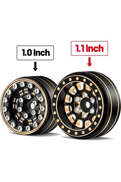 Choice OGRC 1.1inch Brass Beadlock Wheels Negative Offset 3.5mm for 1/18 TRX4M 1/24 SCX24 Gladiator Bron...