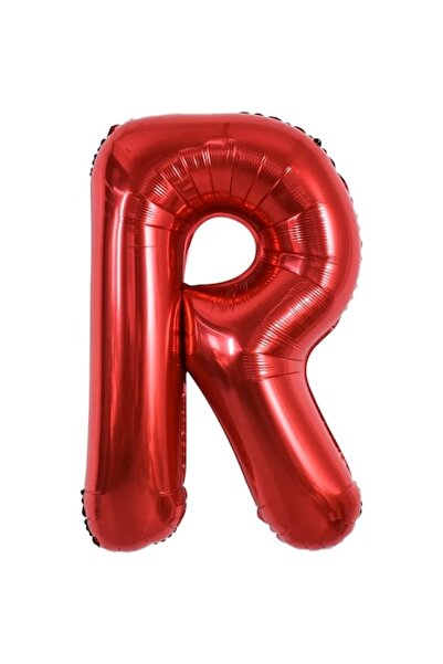 Danex Metallic Foil Balloon Letter R, Danex, 40 cm, Red (Helium or Air, Straw Included)