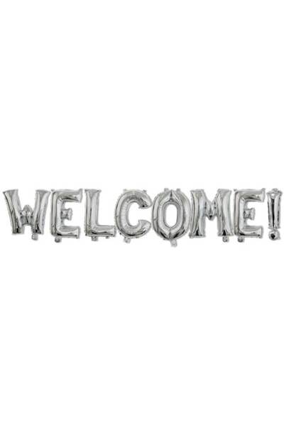 Danex WELCOME! Letters 40 cm Silver Metallic Foil Balloon Set