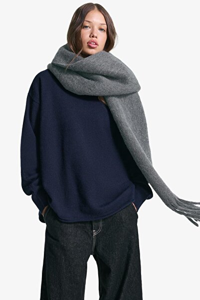 Behills Imported Puffy Soft Textured Women's Scarf Shawl Shoulder Wrap Dark Gray 190X50