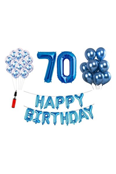 OEM Set baloane, 36 buc, La mulți ani 70 de ani, număr folie 101 cm, albastru