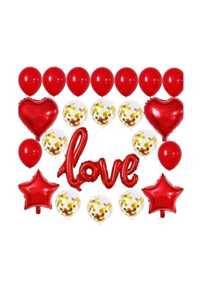 Shop Carnaval Комплект от 22 балона за Свети Валентин, червени/златни