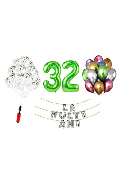 Domi Party & Gifts Set 33 baloane, Domi Party & Gifts, La mulți ani 32 de ani...