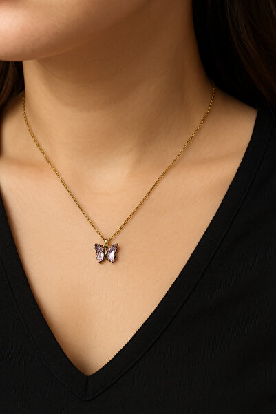 Hazard قلادة الفراشة الفضية